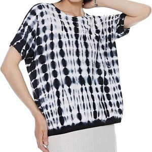 Black-and-white tie dye lightweight sweater, oversized